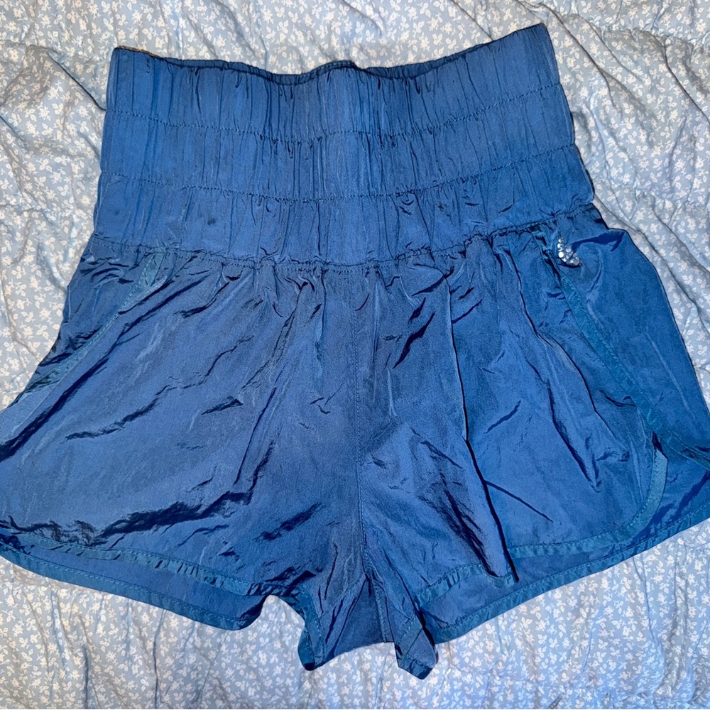 FP Movement The High Way Home high waisted Blue Athletic Shorts